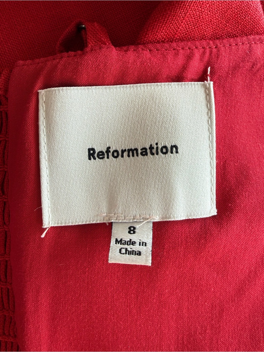 Reformation Monette Linen Dress in Cherry - Picture 12 of 14